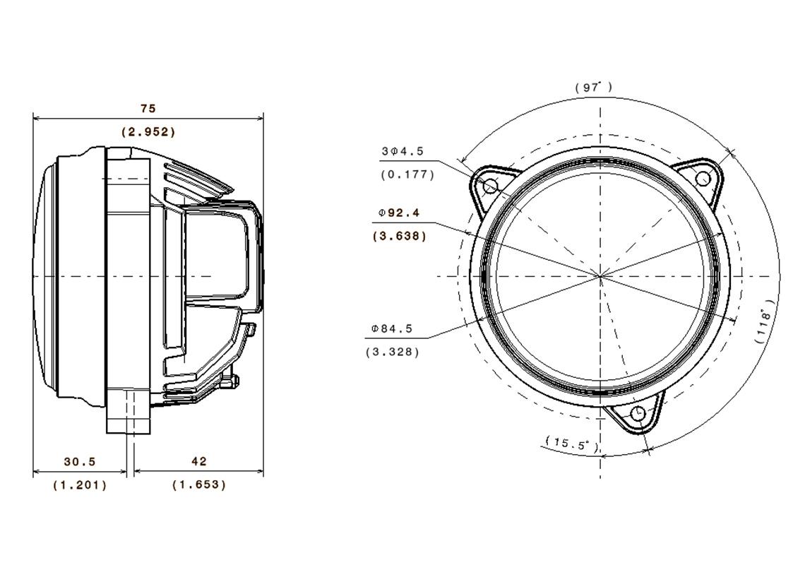 Luce da lavoro a 3 punti RLA LED 1000 Lumen Flood Assimetrica